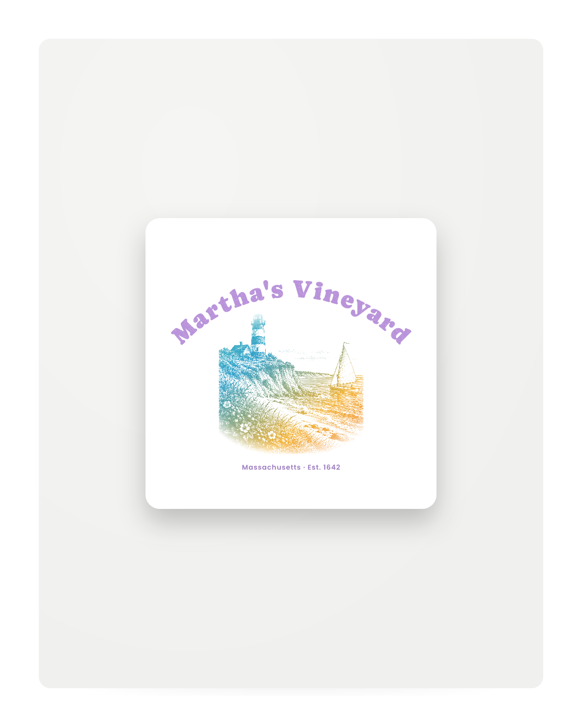 Martha's Vineyard Aquinnah Lighthouse Fridge Magnet in White