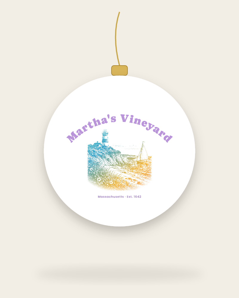 Martha's Vineyard Aquinnah Lighthouse Ceramic Ornament