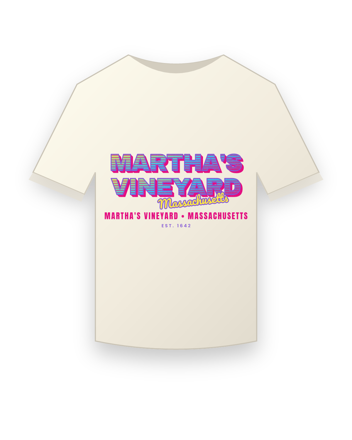 Martha's Vineyard Music TV Vintage Wash Tee in Ivory