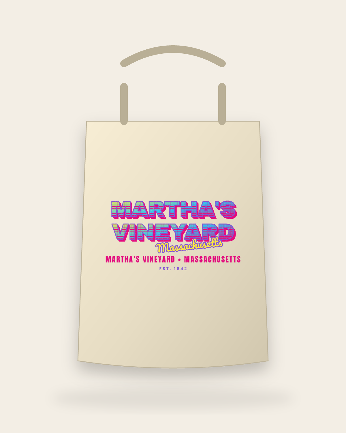 Martha's Vineyard Music TV Canvas Tote in Beige