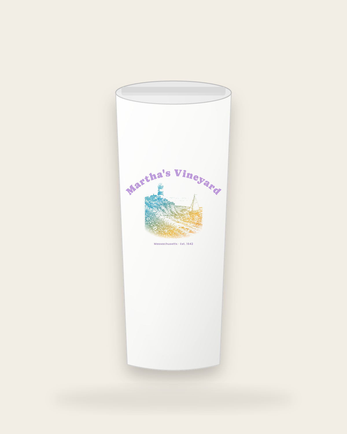 Martha's Vineyard Aquinnah Lighthouse Insulated Tumbler 20oz in White