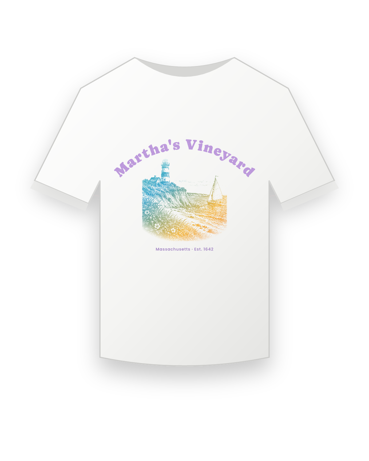 Martha's Vineyard Aquinnah Lighthouse Youth Tee in White