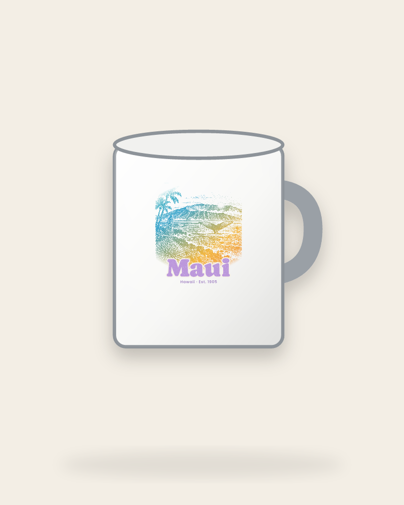 Maui Whale Fluke Enamel Camp Mug