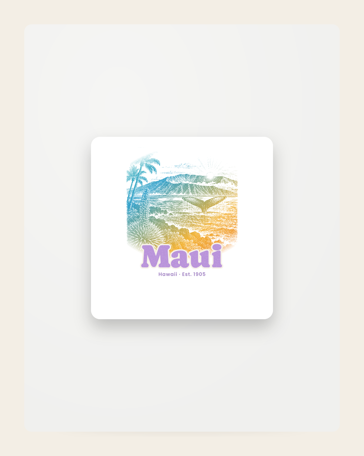 Maui Whale Fluke Fridge Magnet in White