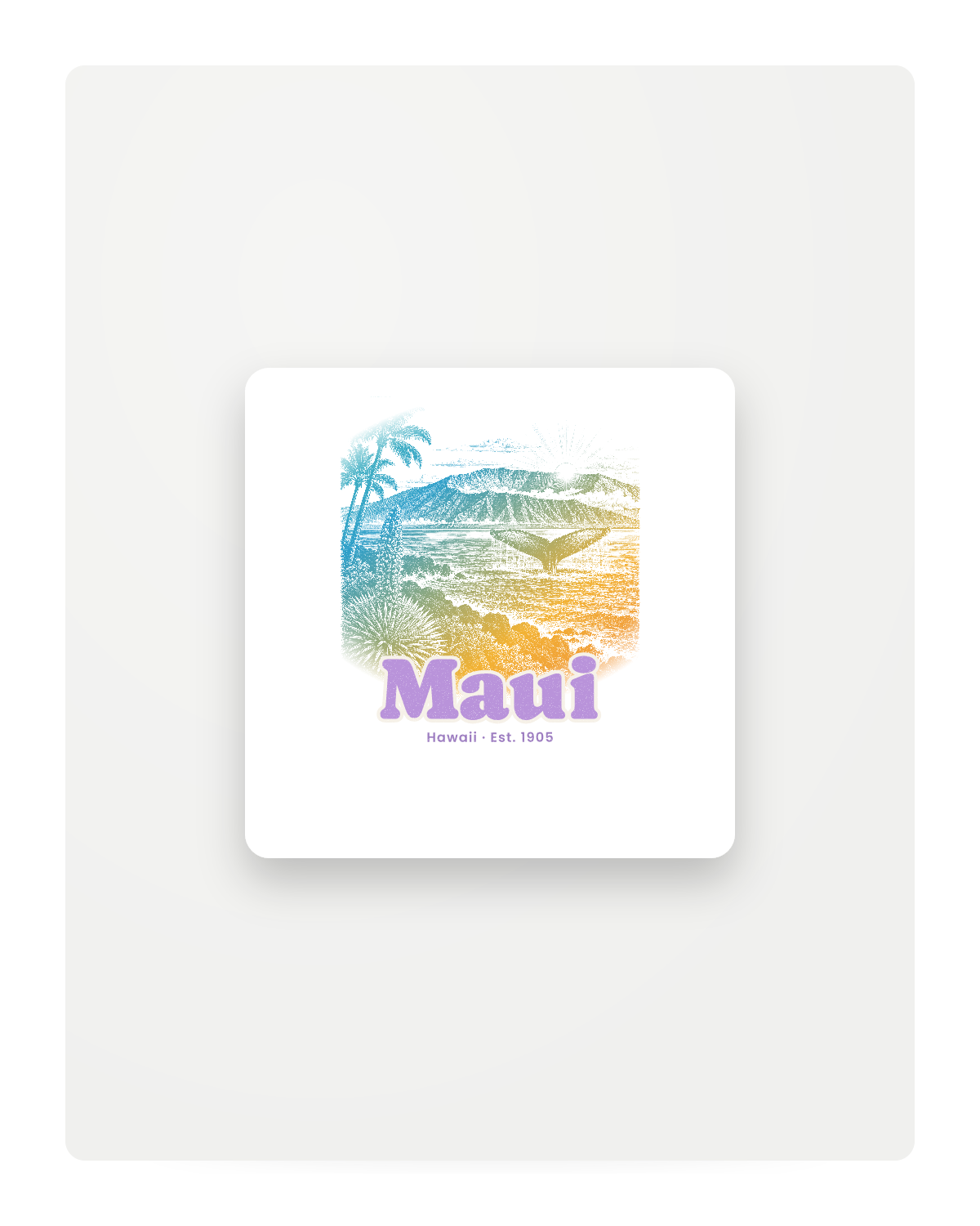 Maui Whale Fluke Fridge Magnet in White
