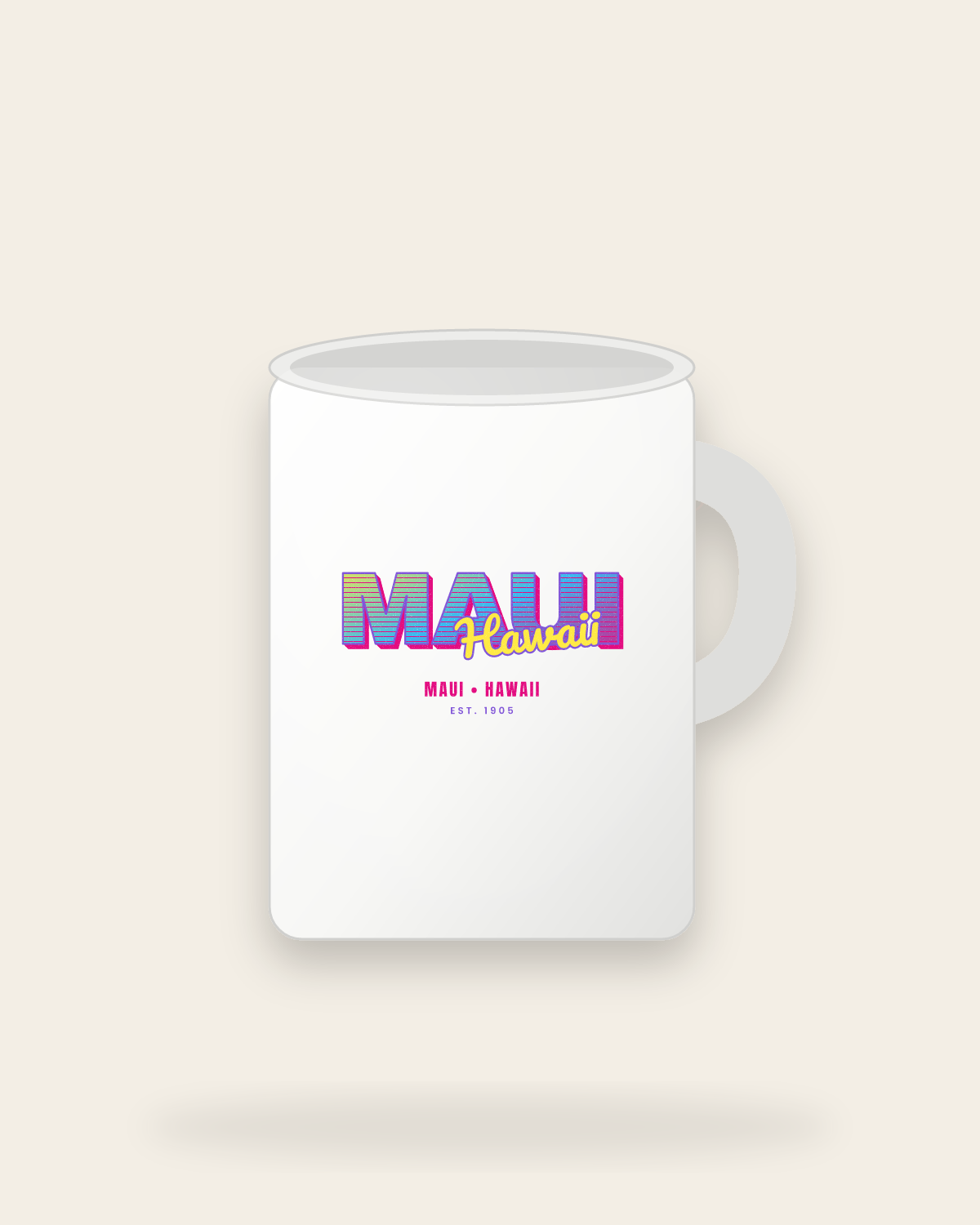 Maui Music TV Ceramic Mug 15oz in White