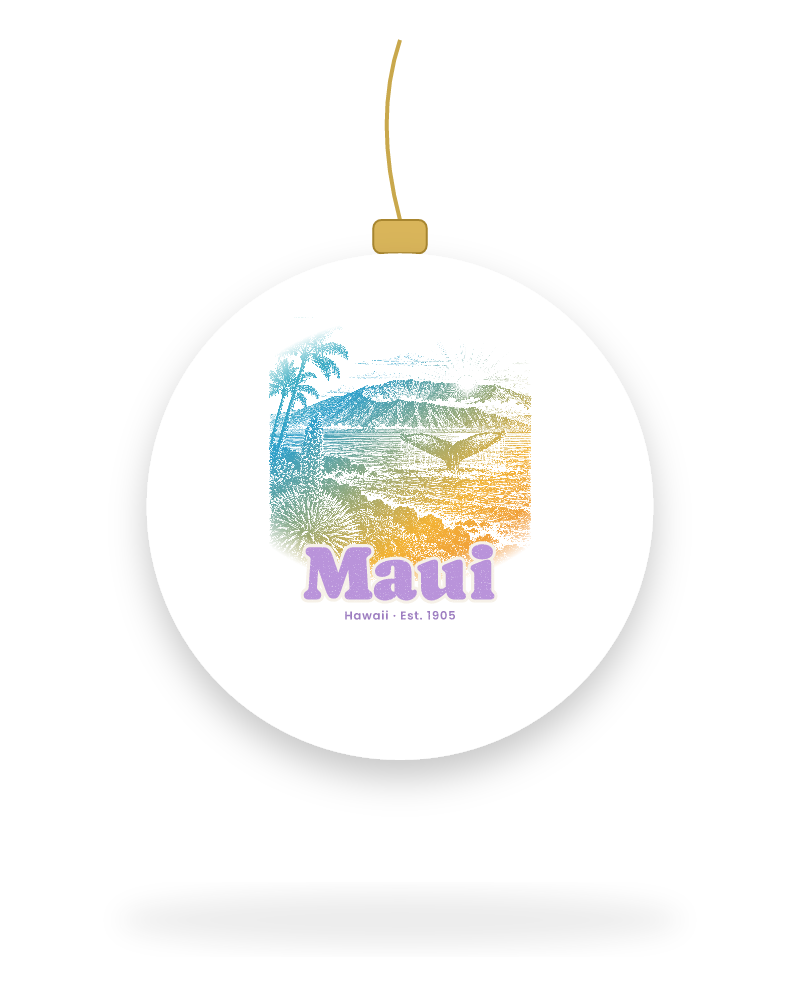 Maui Whale Fluke Ceramic Ornament