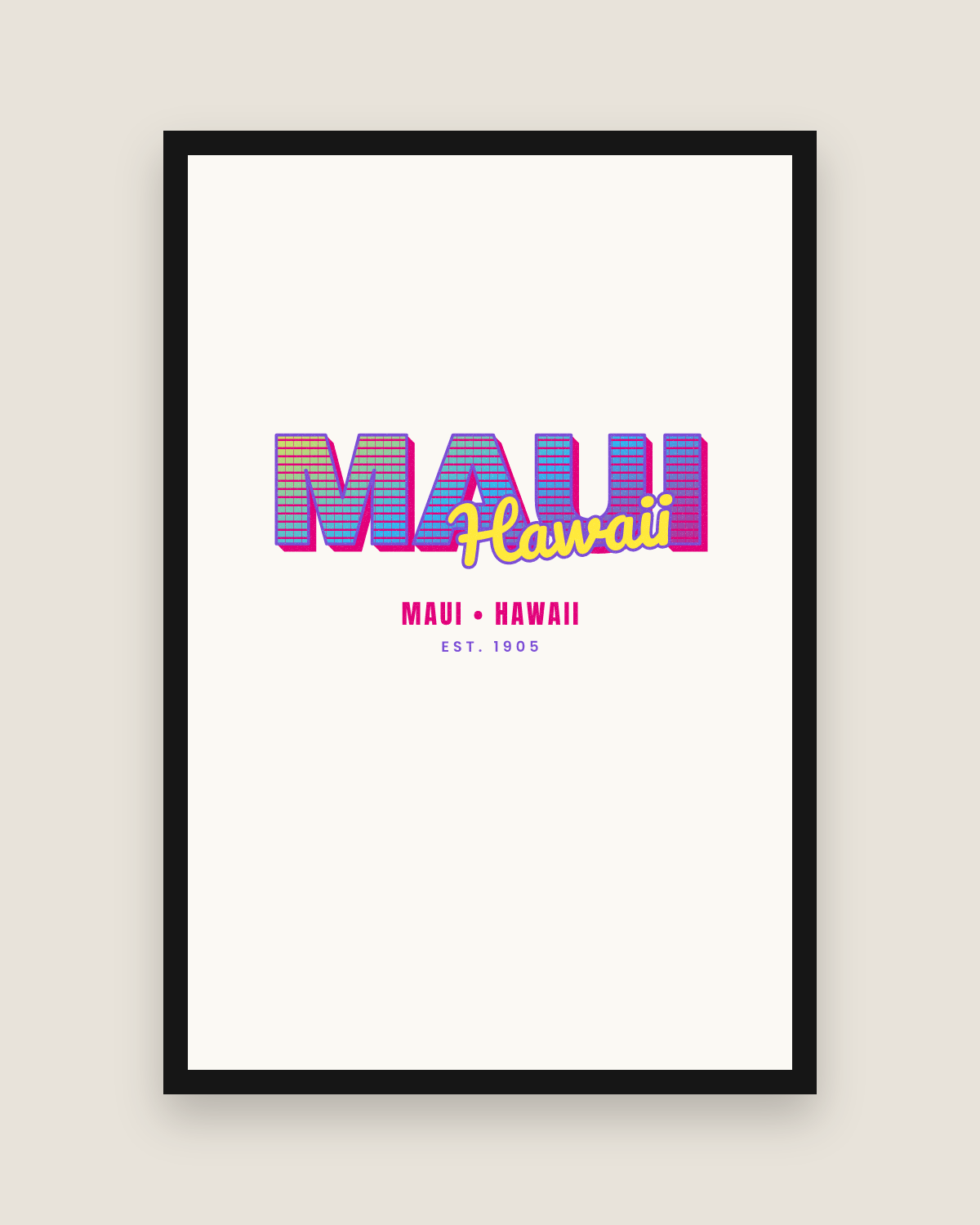 Maui Music TV Matte Poster in White