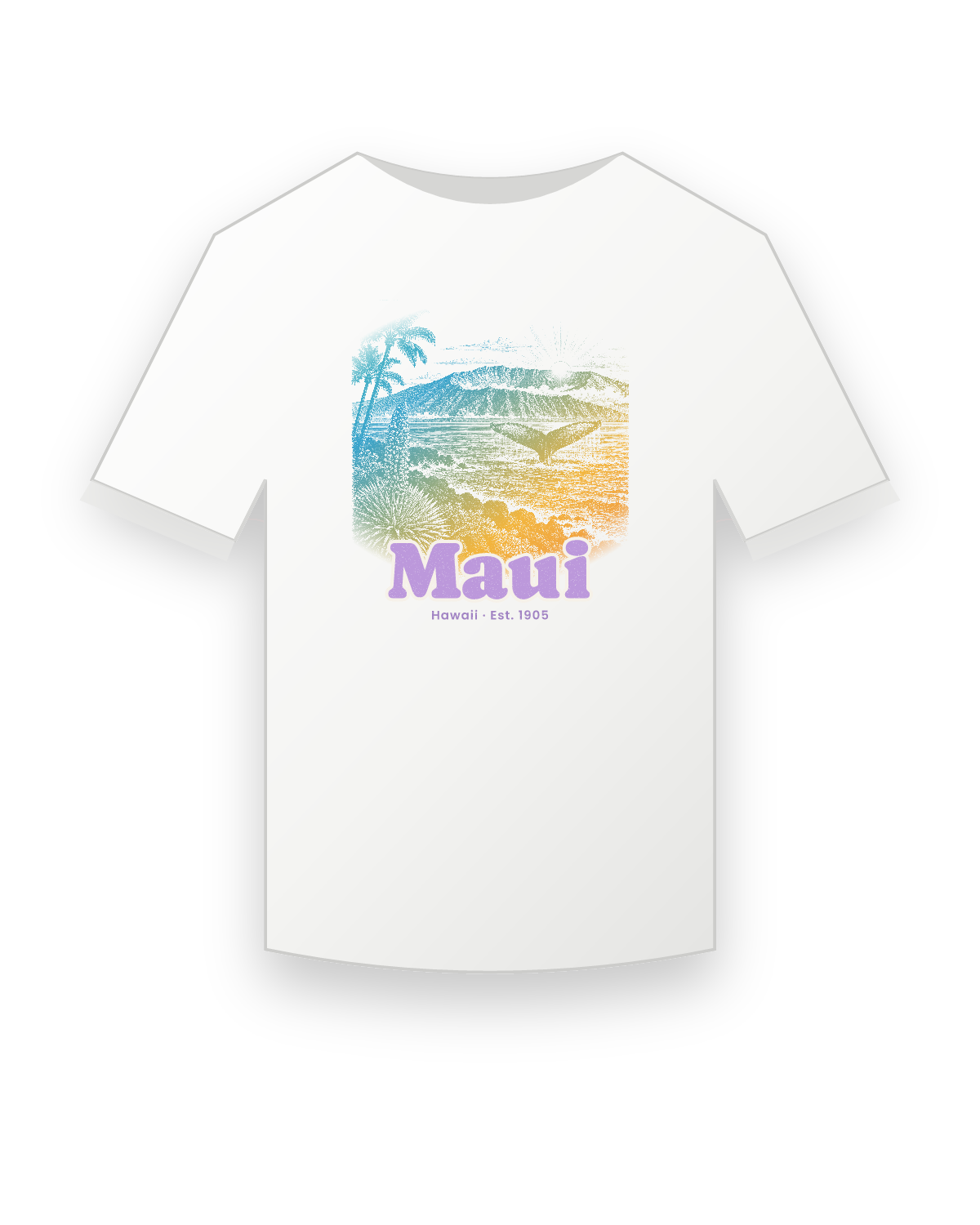 Maui Whale Fluke Youth Tee in White