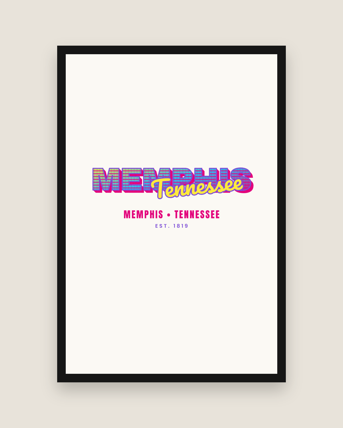 Memphis Music TV Matte Poster in White