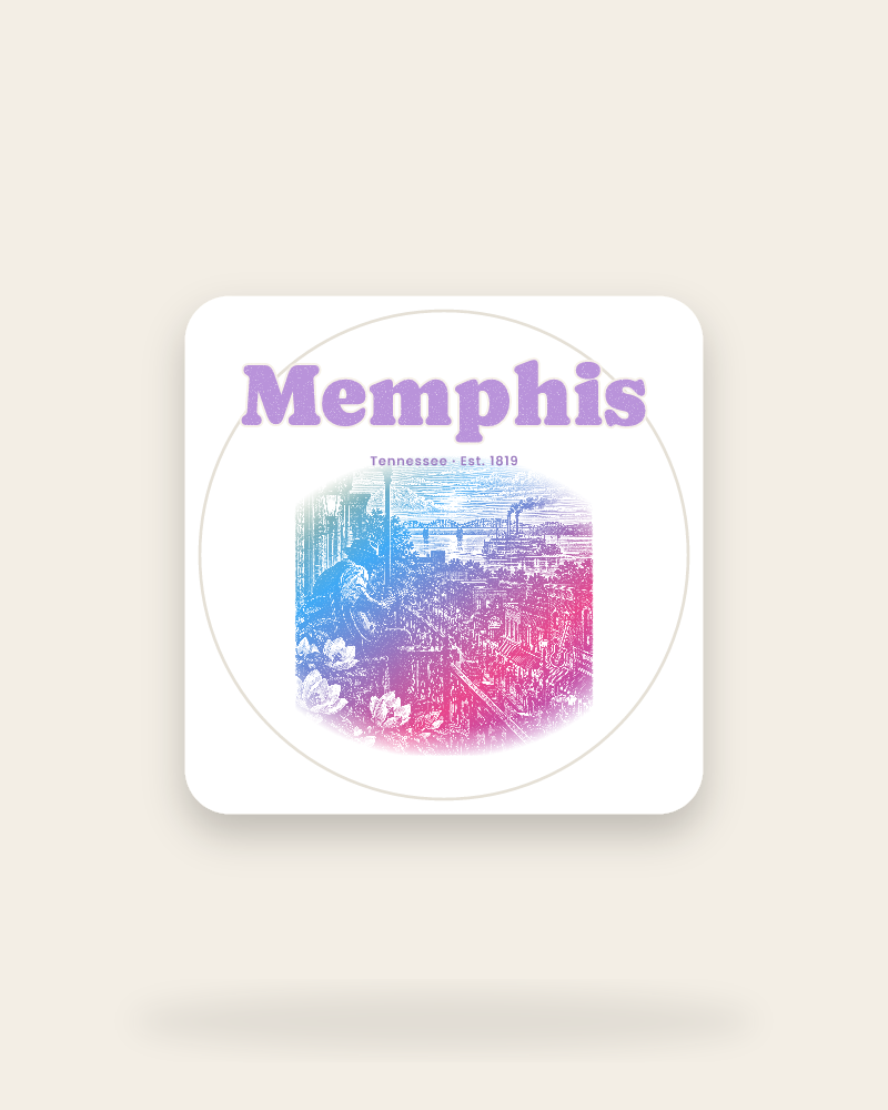 Memphis Balcony Blues Kiss-Cut Sticker