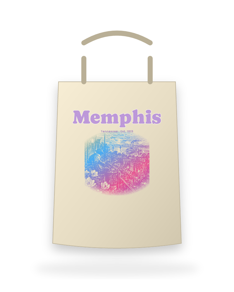 Memphis Balcony Blues Canvas Tote