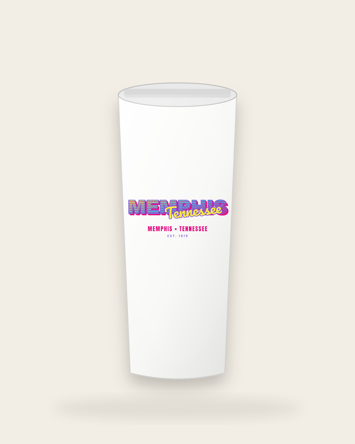 Memphis Music TV Insulated Tumbler 20oz in White