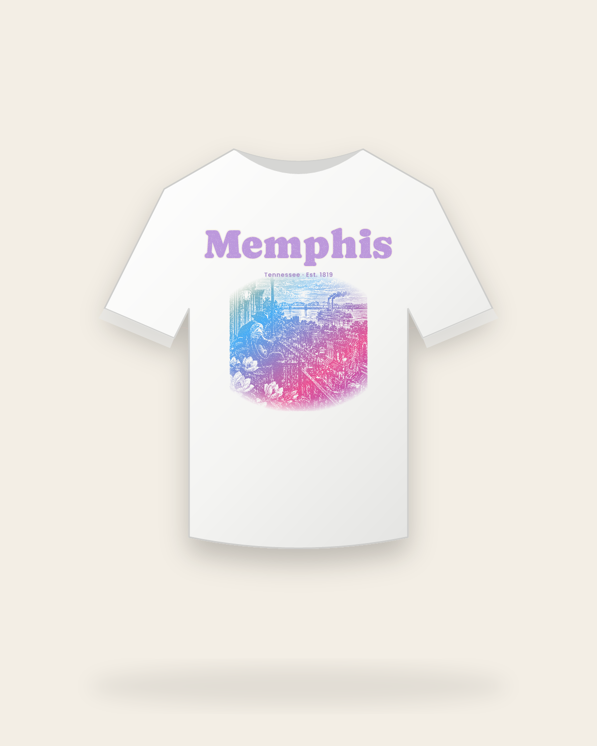 Memphis Balcony Blues Youth Tee in White