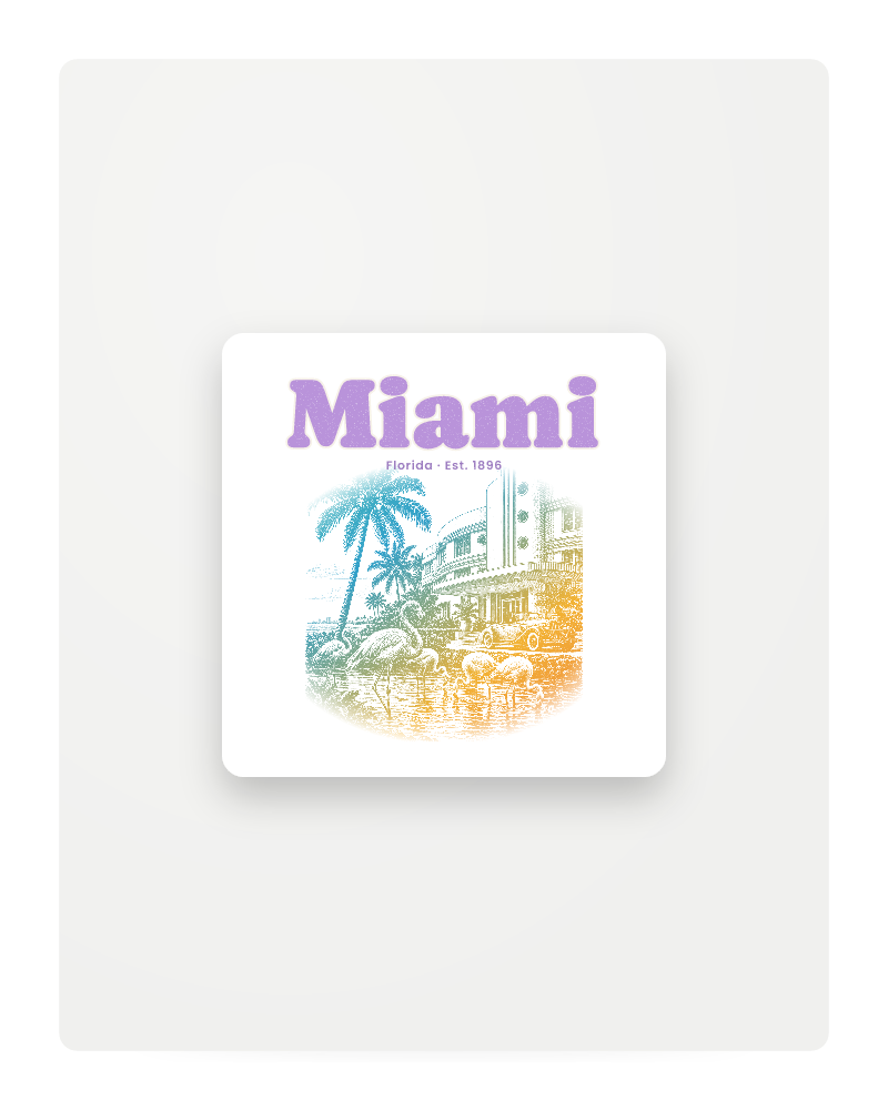 Miami Art Deco Flamingos Fridge Magnet