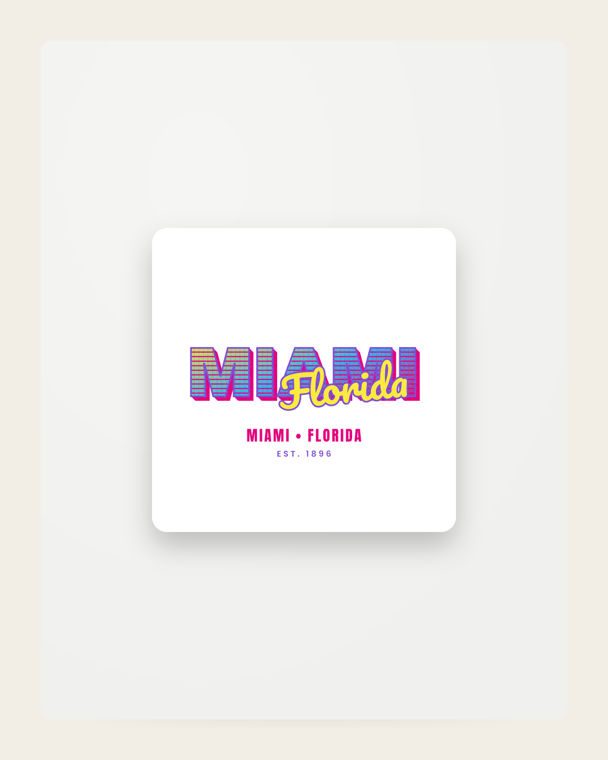 Miami Music TV Fridge Magnet in White