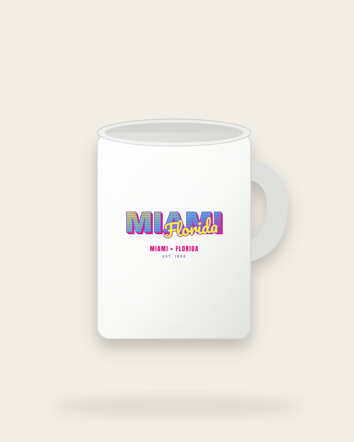 Miami Music TV Ceramic Mug 15oz in White