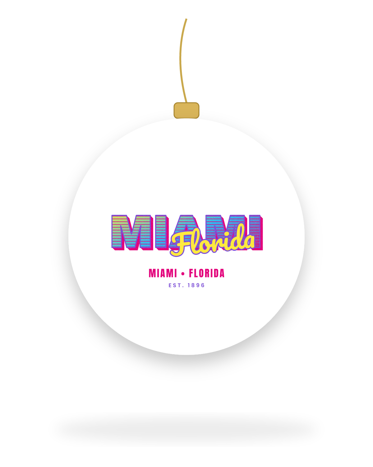 Miami Music TV Ceramic Ornament in White