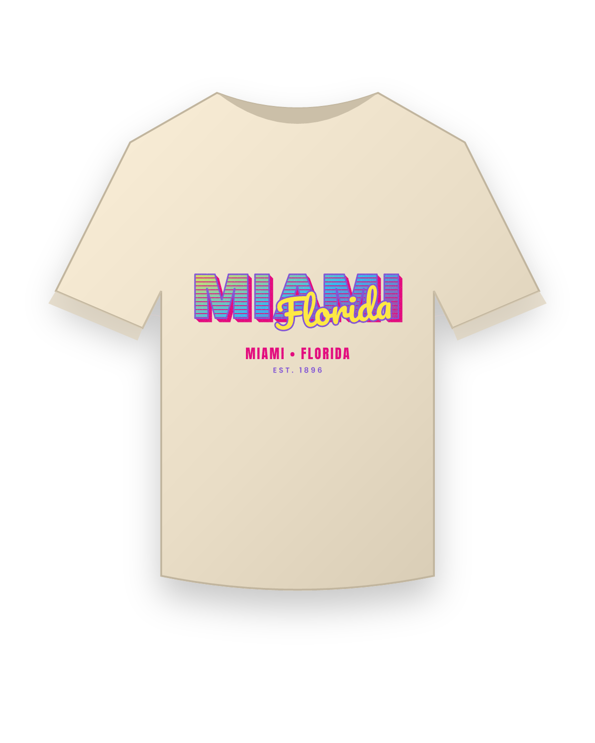 Miami Music TV Organic Cotton Tee in Natural