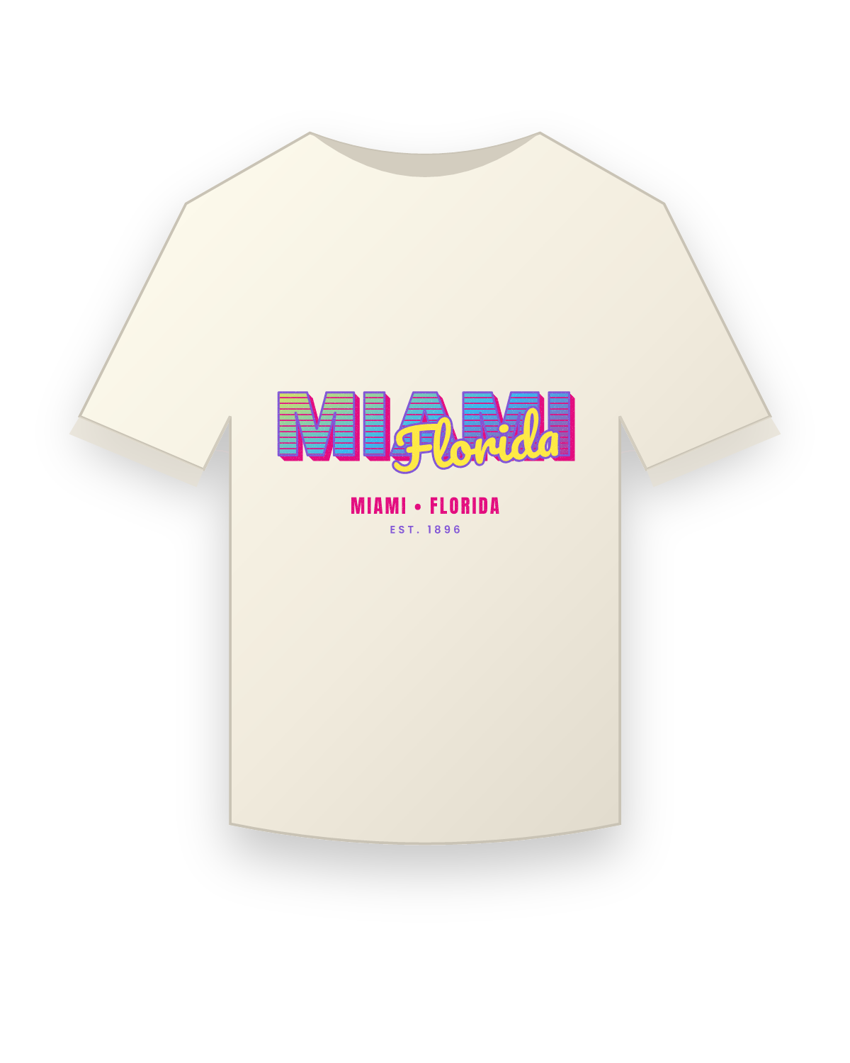 Miami Music TV Vintage Wash Tee in Ivory