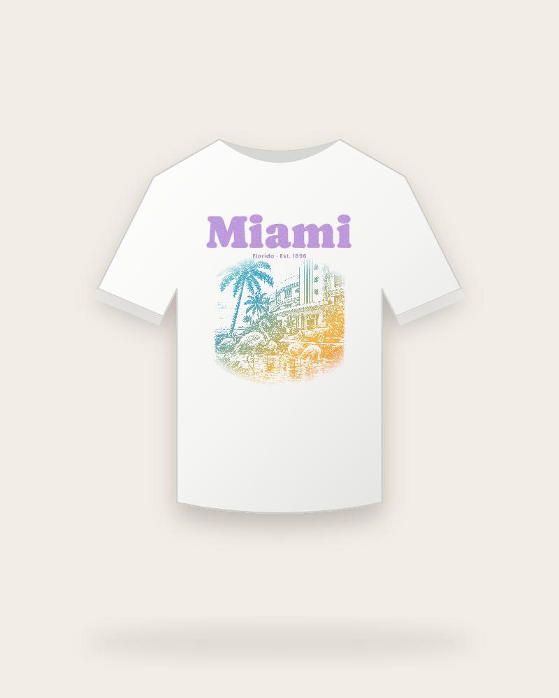 Miami Art Deco Flamingos Youth Tee