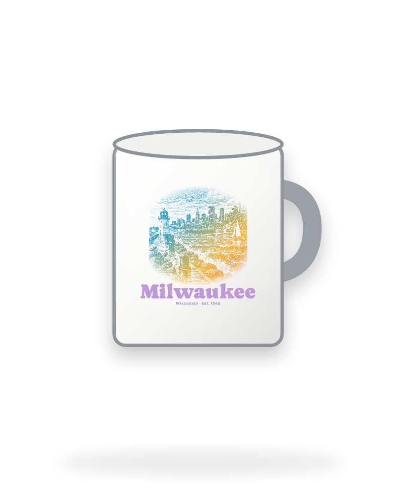 Milwaukee Breakwater Light Enamel Camp Mug