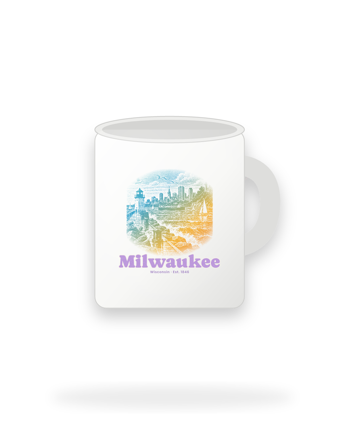Milwaukee Breakwater Light Ceramic Mug 11oz in White