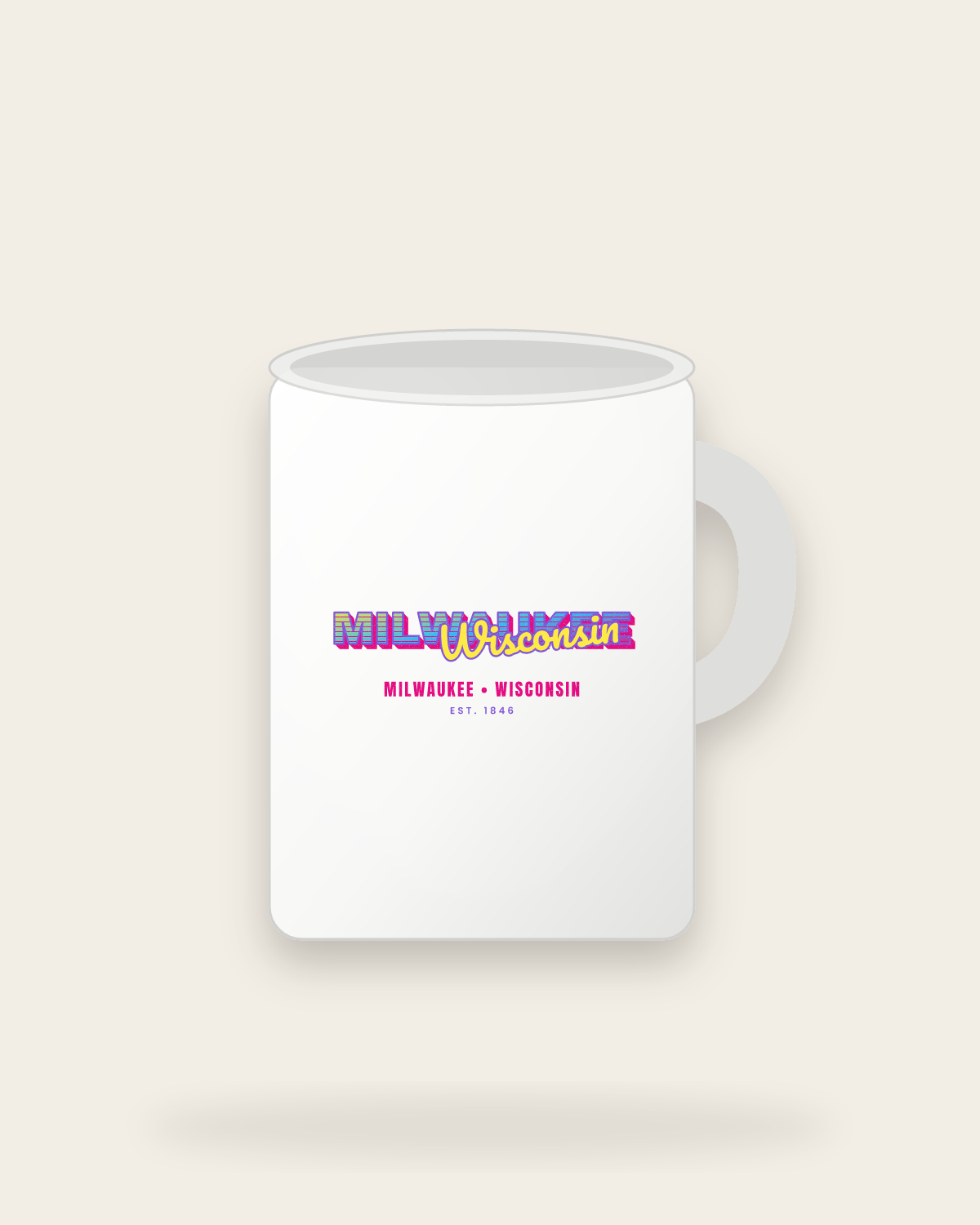 Milwaukee Music TV Ceramic Mug 15oz in White
