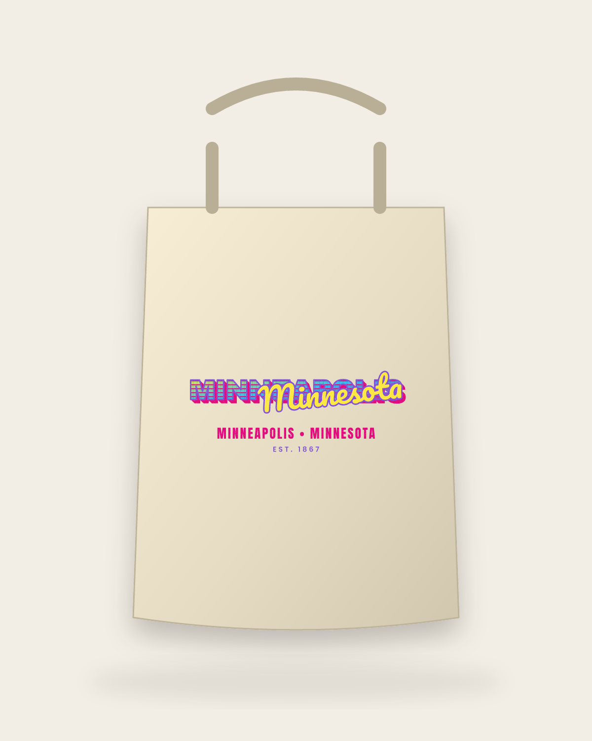 Minneapolis Music TV Canvas Tote in Beige