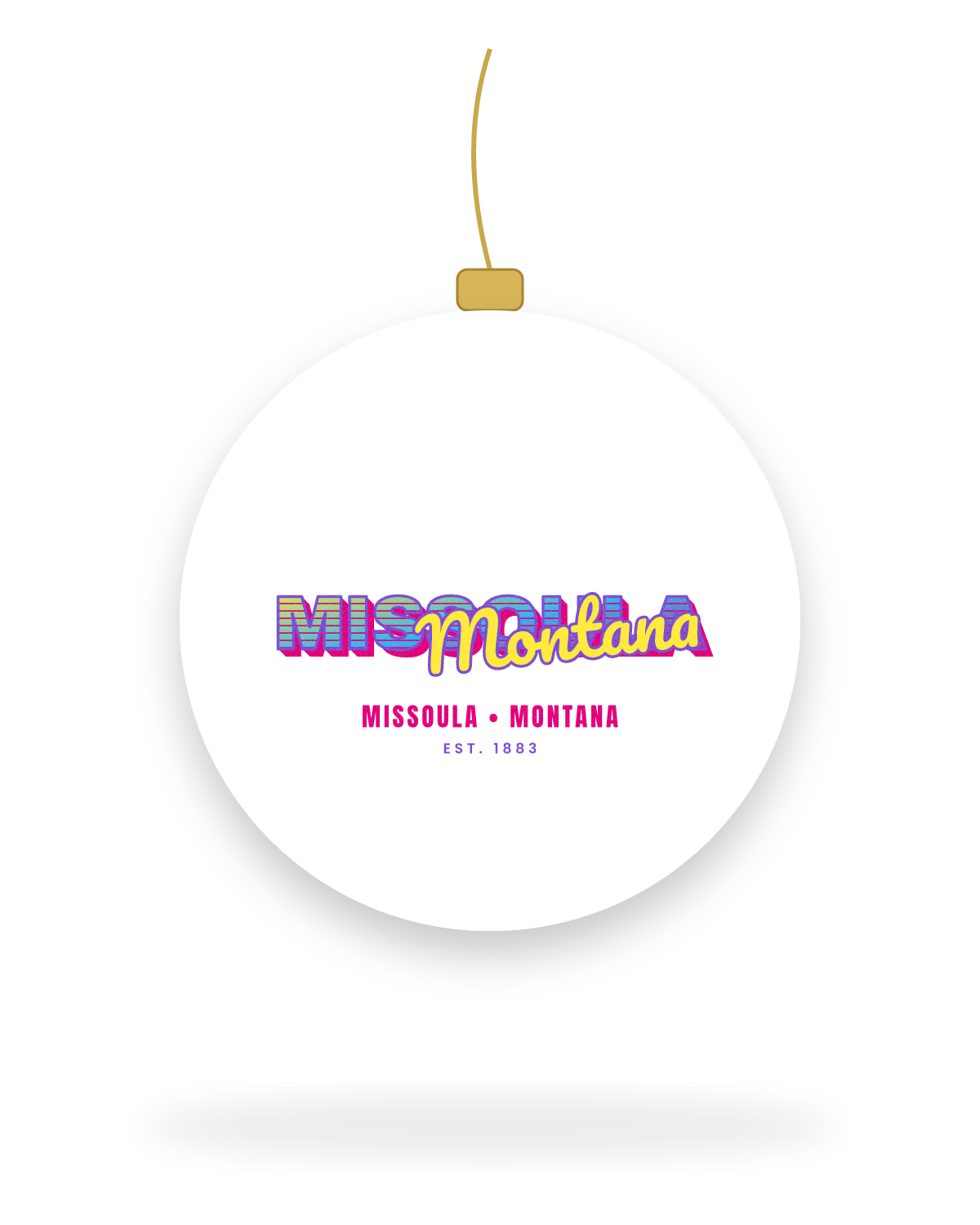 Missoula Music TV Ceramic Ornament in White