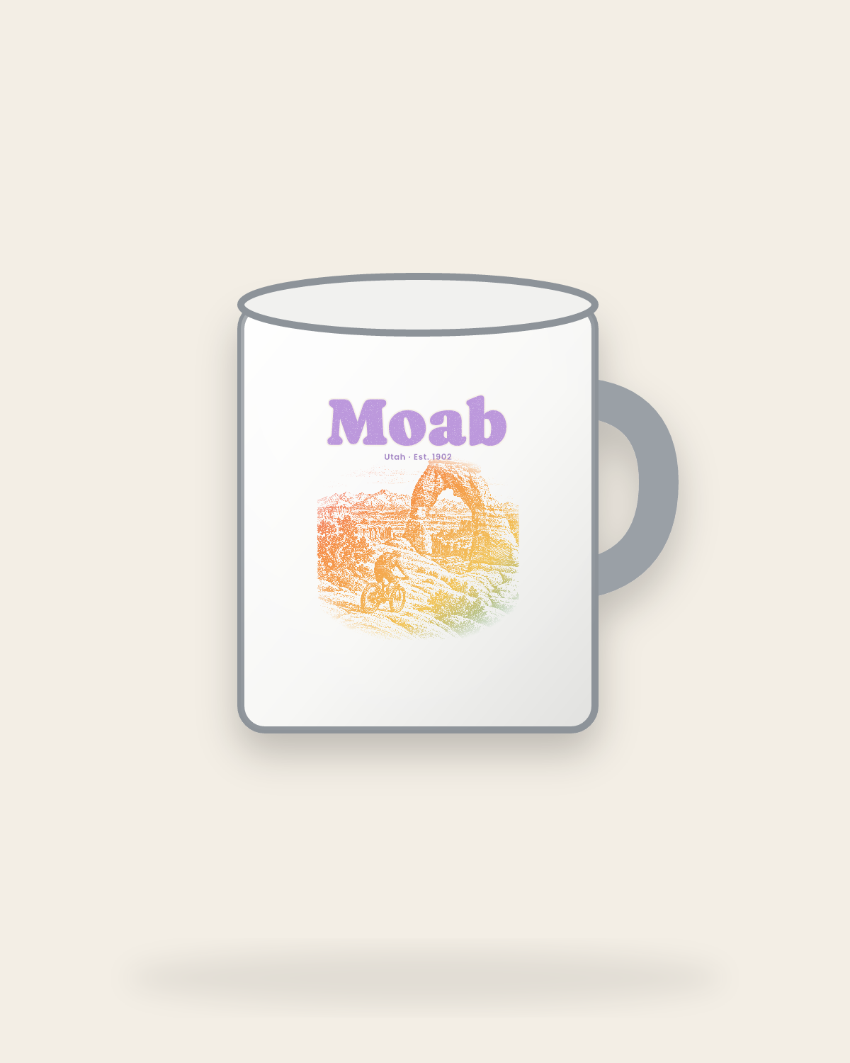 Moab Sandstone Arch Enamel Camp Mug in White