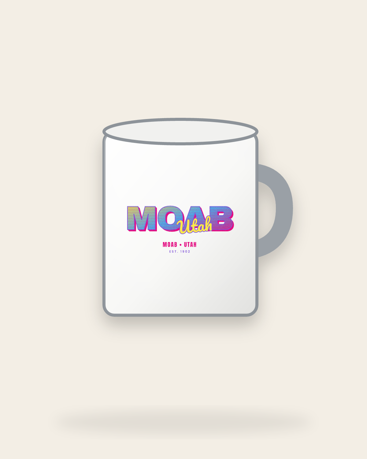 Moab Music TV Enamel Camp Mug in White
