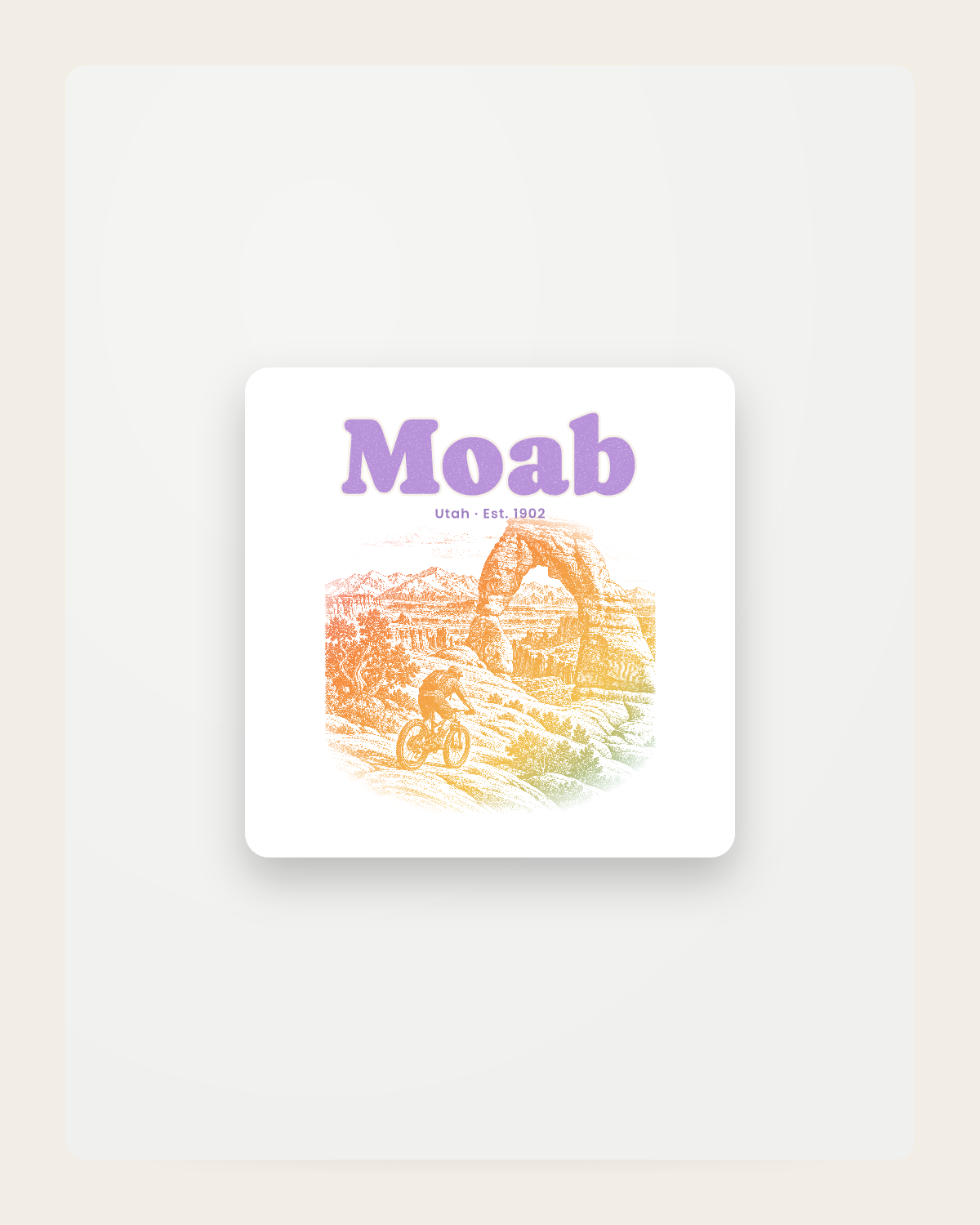 Moab Sandstone Arch Fridge Magnet in White