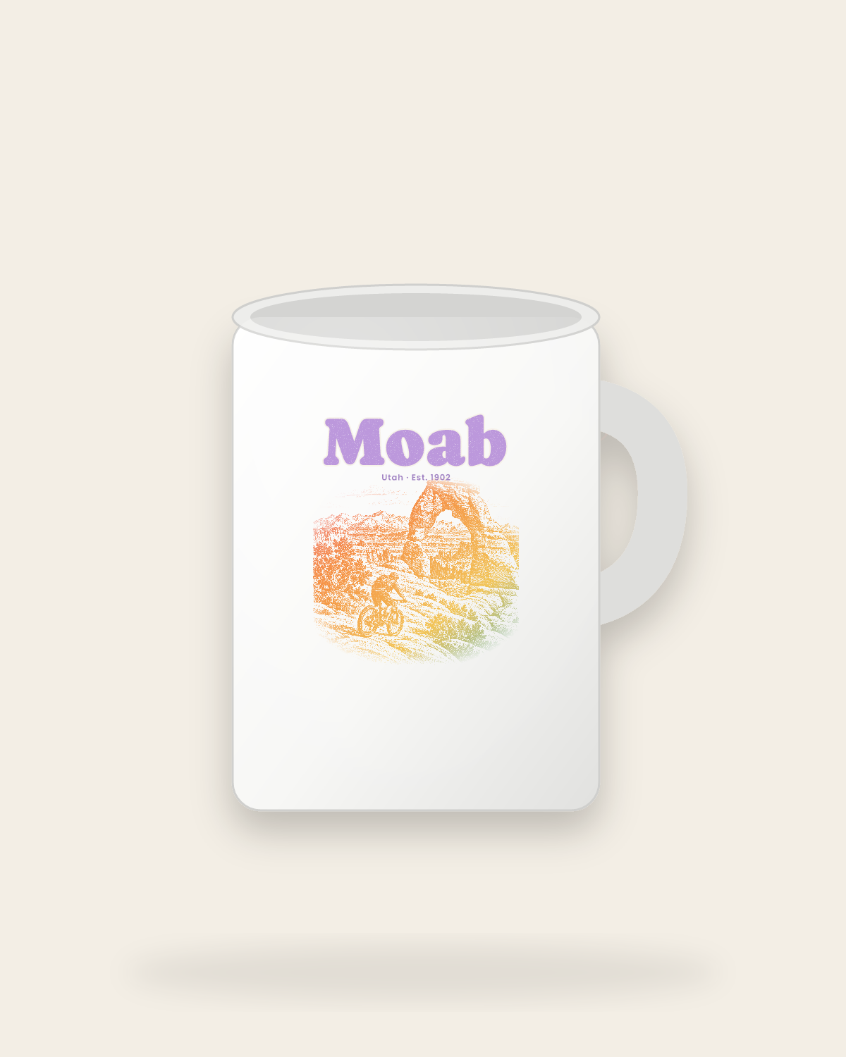 Moab Sandstone Arch Ceramic Mug 15oz in White