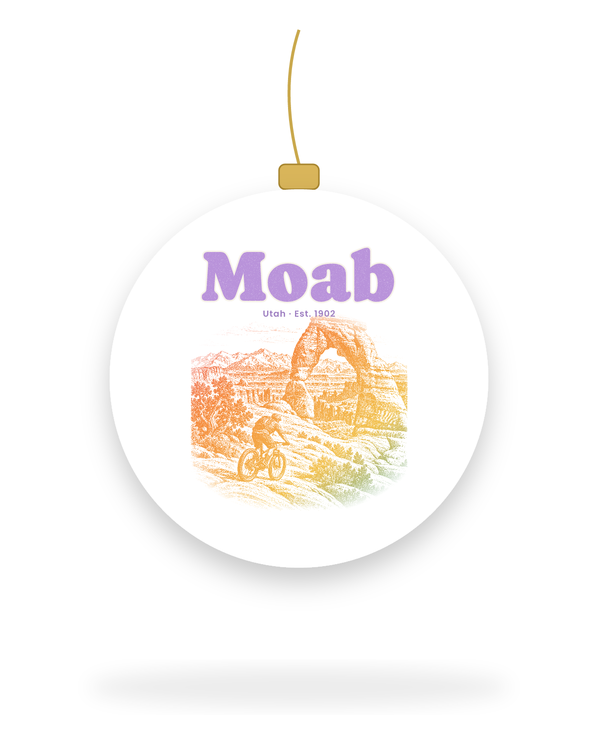 Moab Sandstone Arch Ceramic Ornament in White