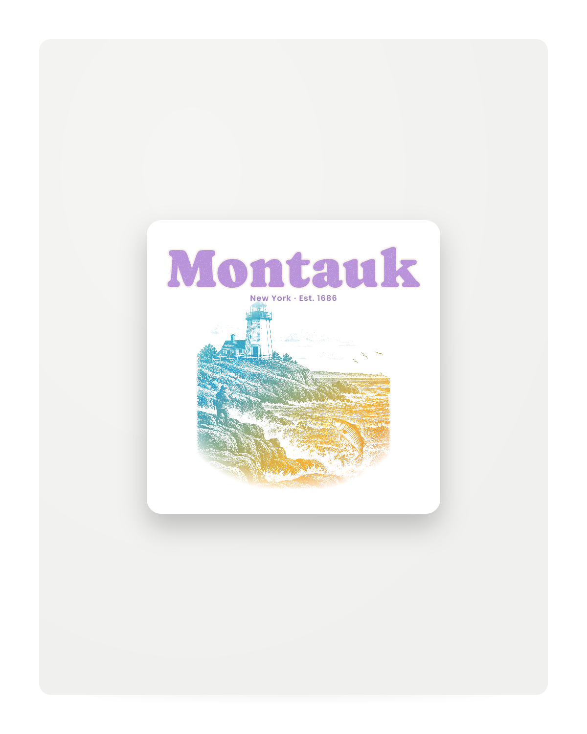 Montauk Montauk Lighthouse Fridge Magnet in White