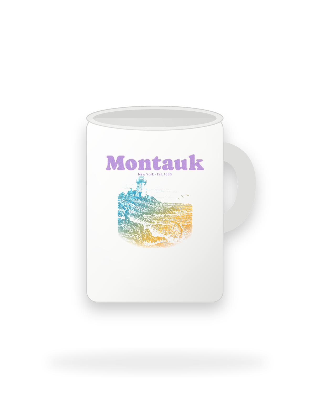 Montauk Montauk Lighthouse Ceramic Mug 15oz in White