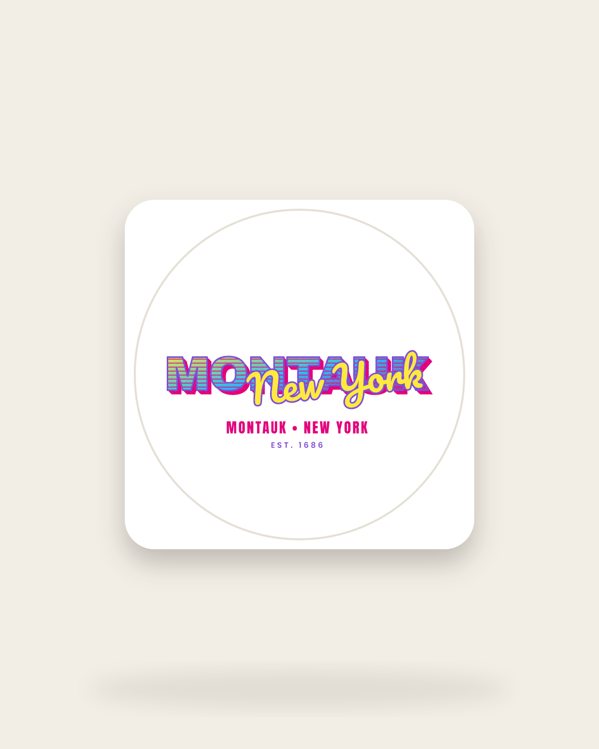 Montauk Music TV Kiss-Cut Sticker in White