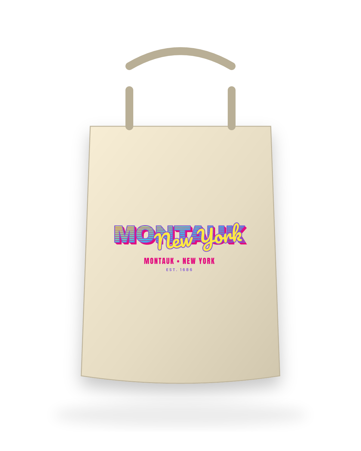 Montauk Music TV Canvas Tote in Beige