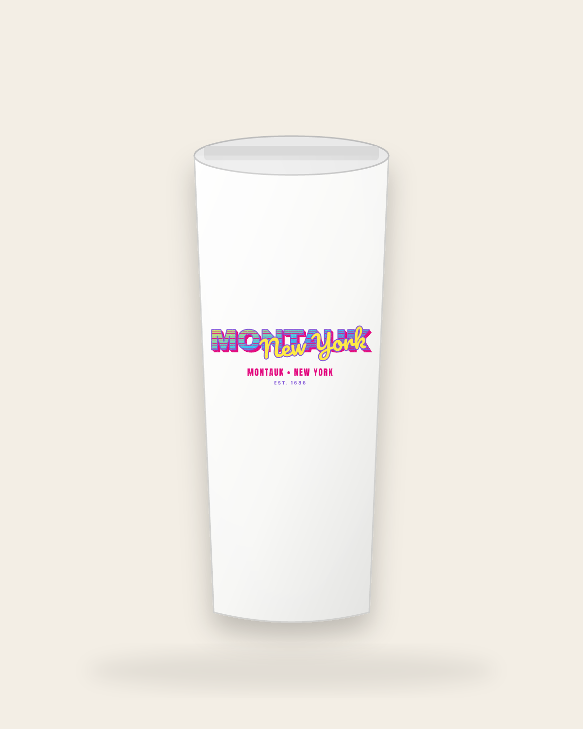 Montauk Music TV Insulated Tumbler 20oz in White