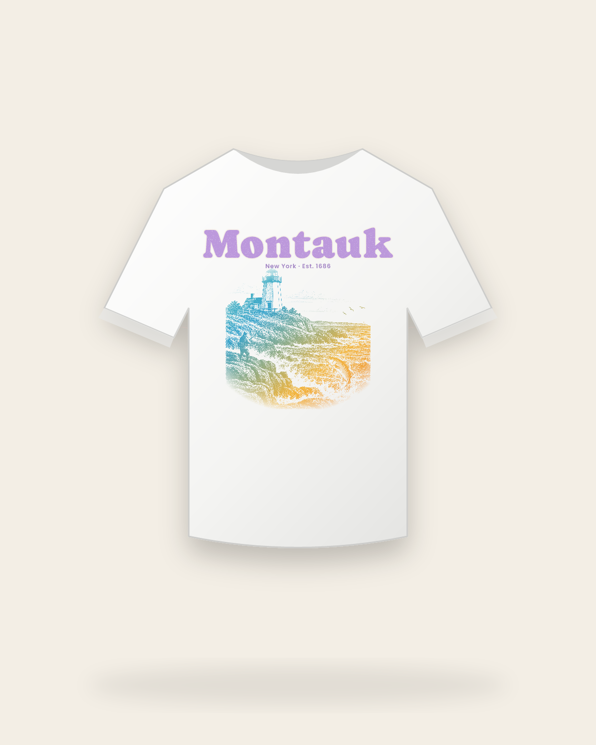 Montauk Montauk Lighthouse Youth Tee in White