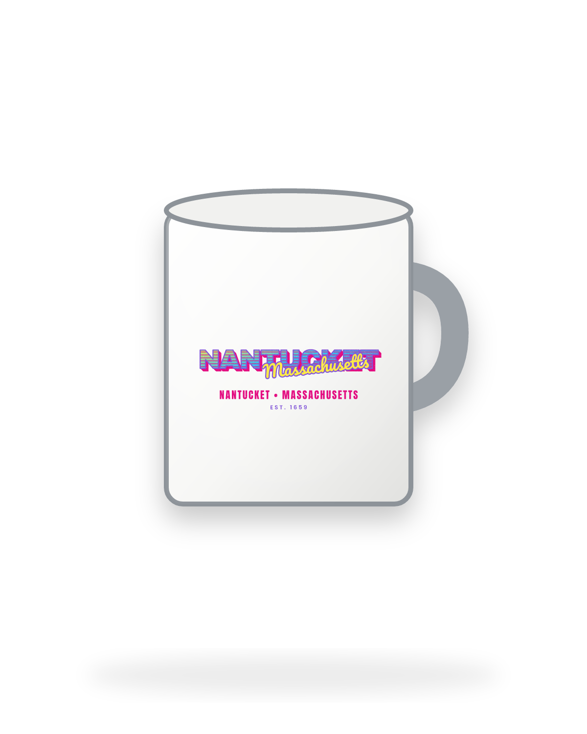 Nantucket Music TV Enamel Camp Mug in White