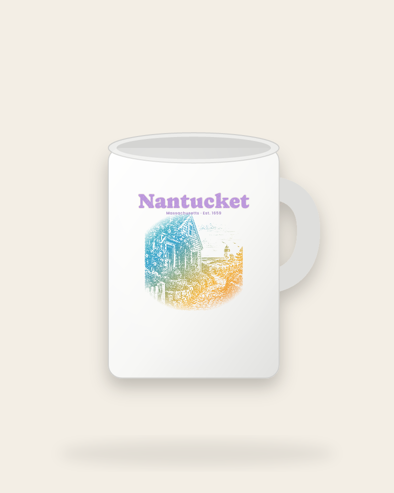 Nantucket Rose Cottage Ceramic Mug 15oz