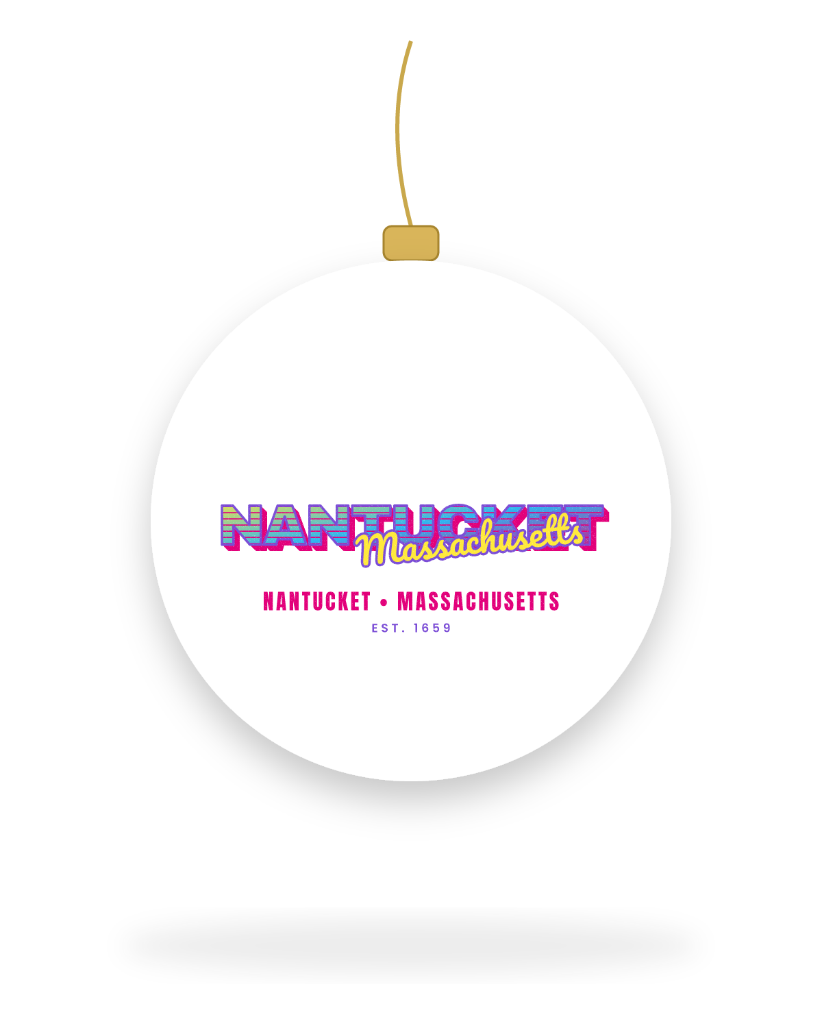 Nantucket Music TV Ceramic Ornament in White