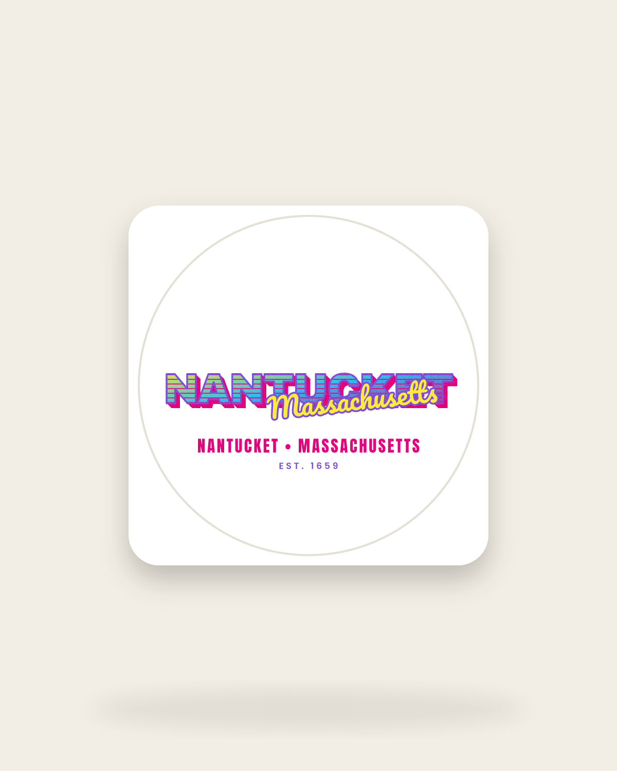 Nantucket Music TV Kiss-Cut Sticker in White