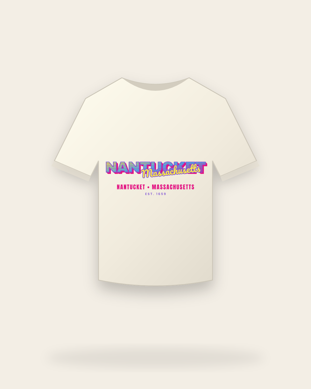 Nantucket Music TV Vintage Wash Tee in Ivory