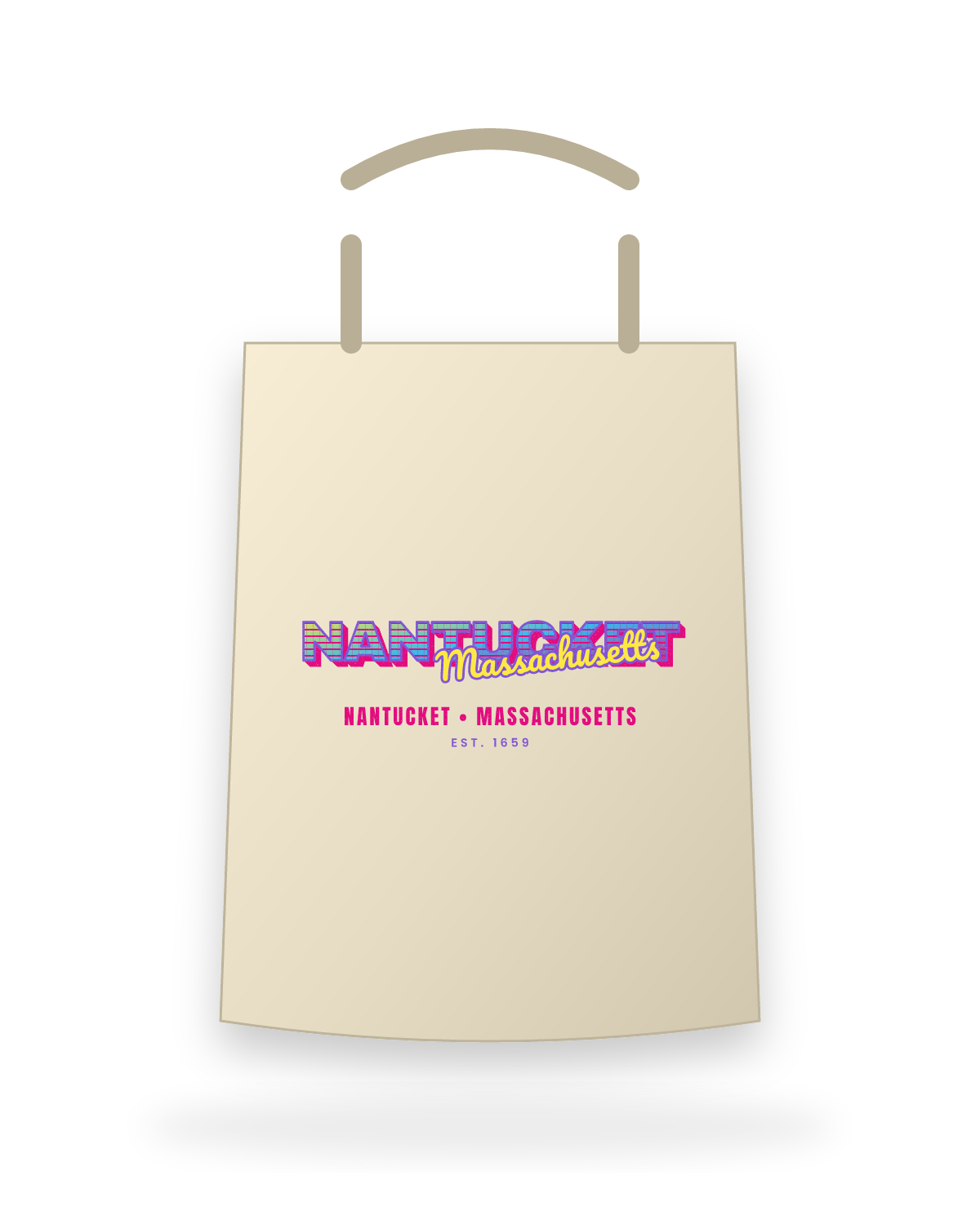 Nantucket Music TV Canvas Tote in Beige