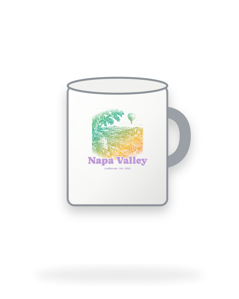 Napa Valley Vineyard Balloon Enamel Camp Mug