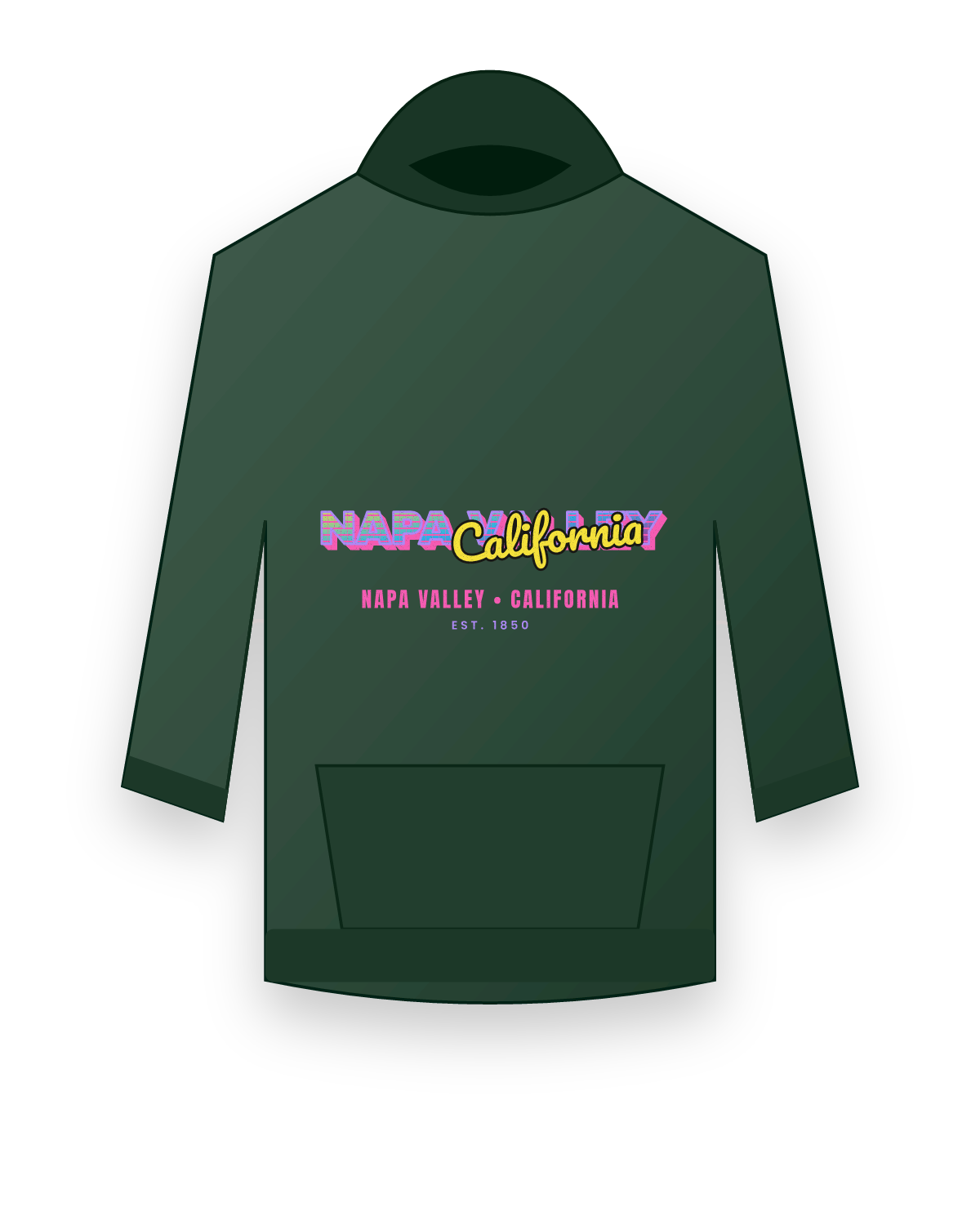 Napa Valley Music TV Hooded Sweatshirt in Forest Green