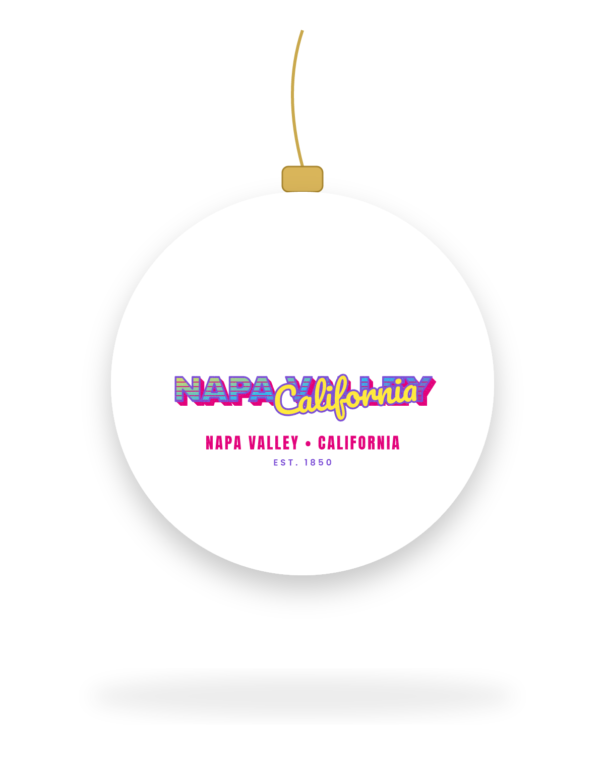 Napa Valley Music TV Ceramic Ornament in White